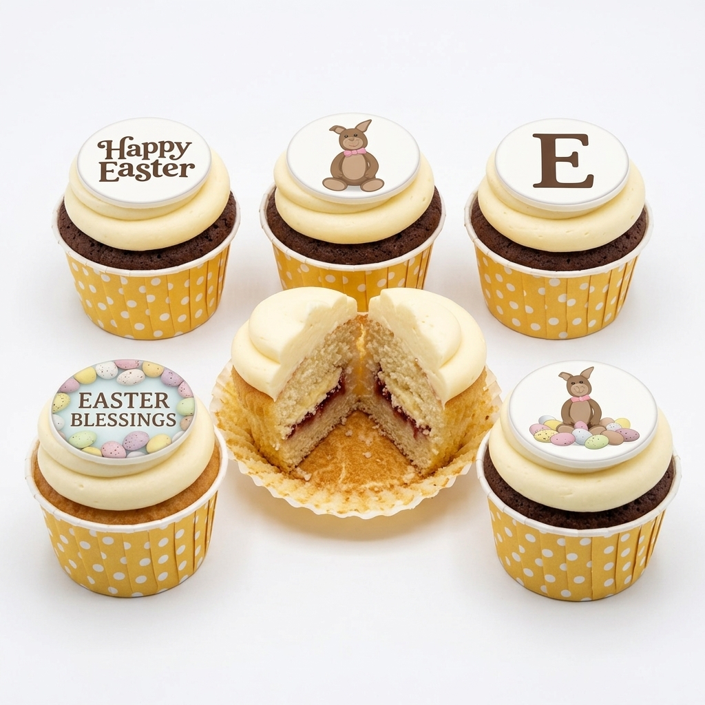 Easter Cupcakes with Bunny & Mini Egg Toppers