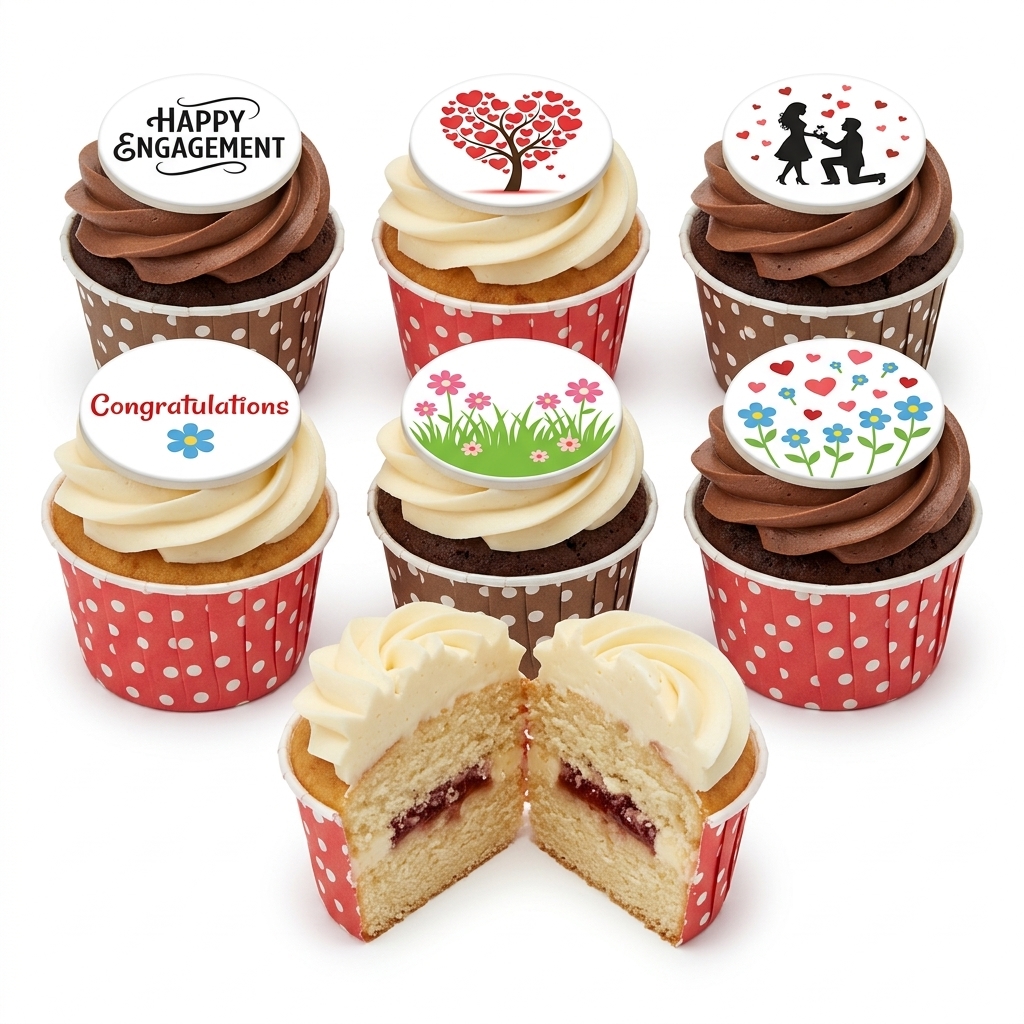Romantic Engagement Celebration Cupcakes