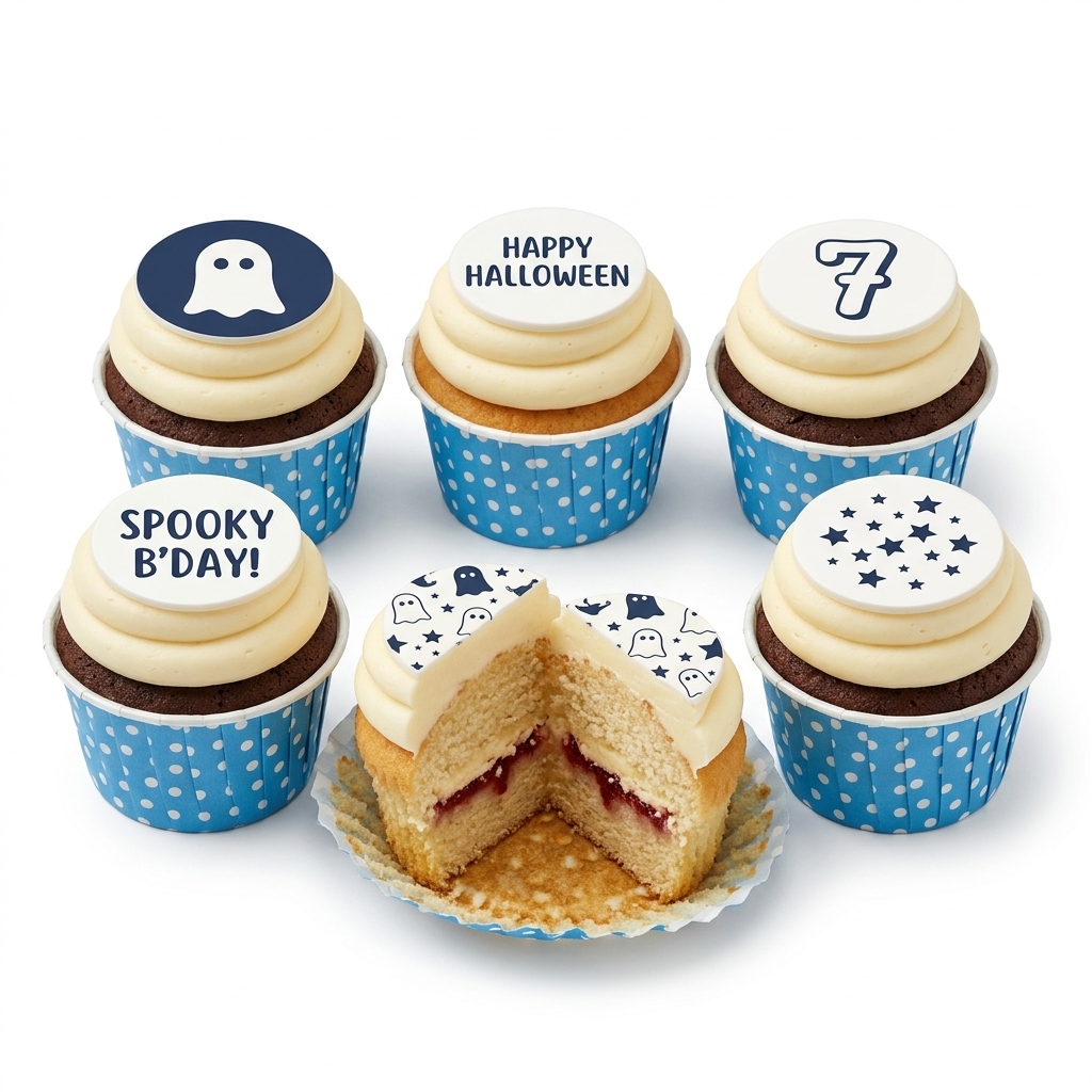 Spooky Ghost & Stars Kids Halloween Cupcakes
