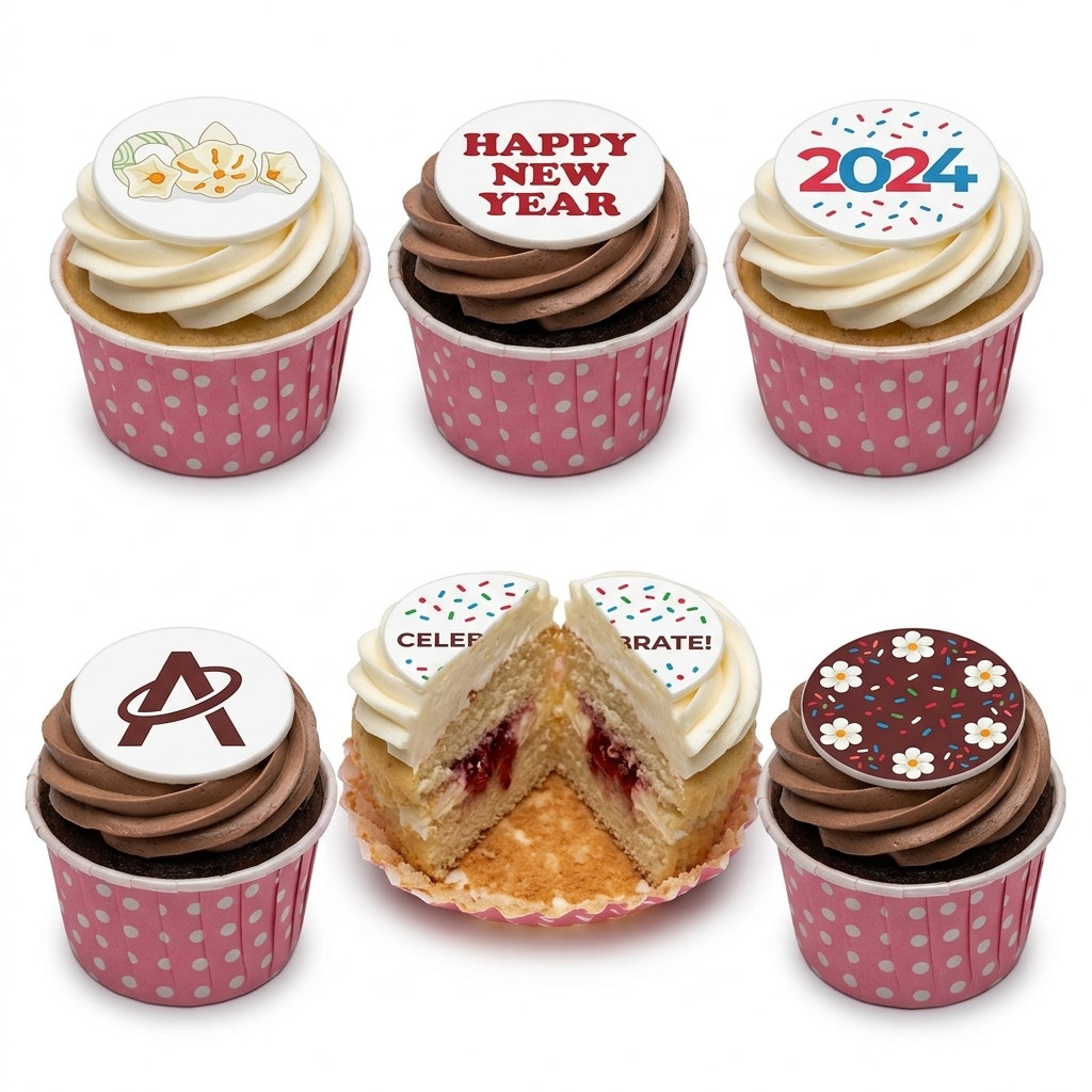 Personalised Celebration Cupcakes with Custom Toppers