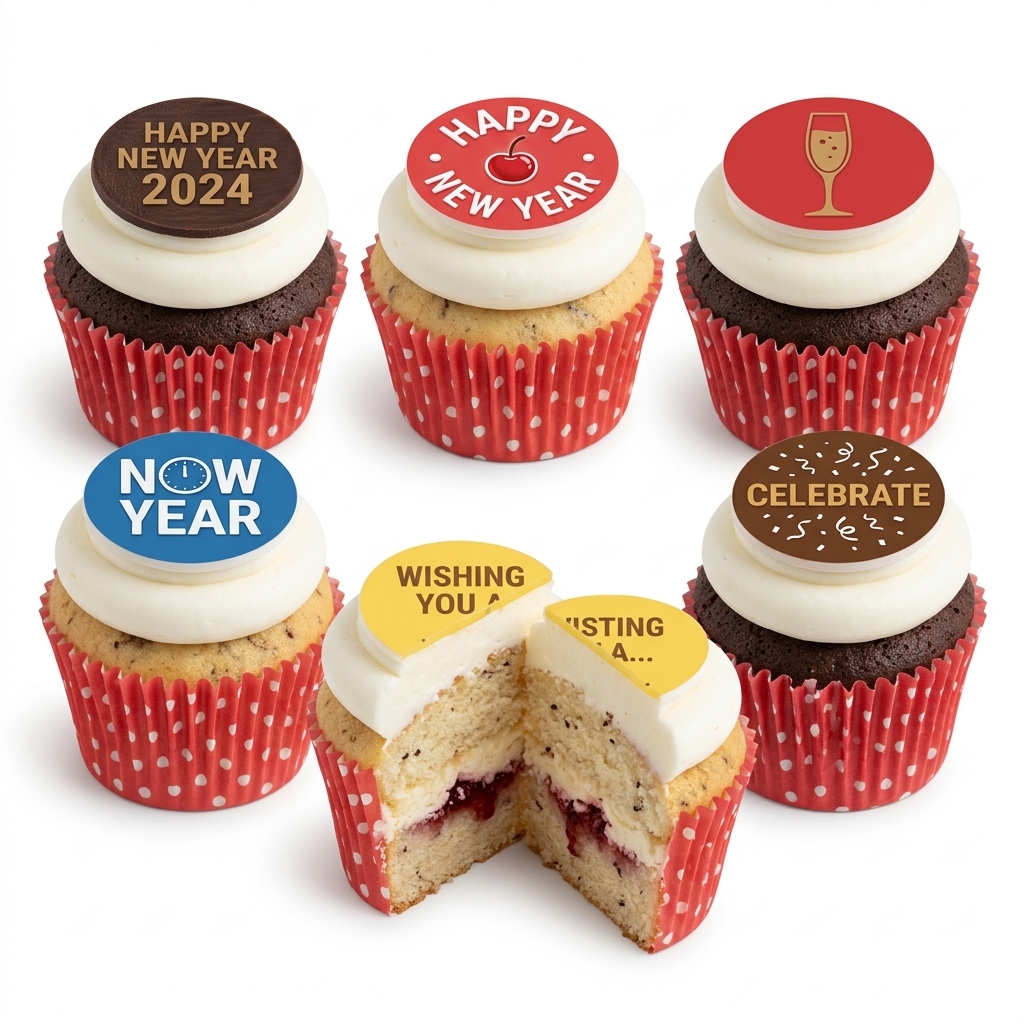 New Year Celebration Cupcakes 2024