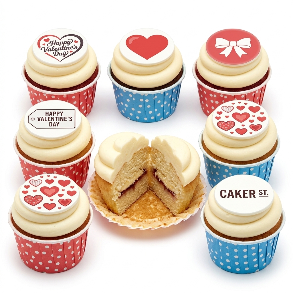 Valentine's Day Love Heart Cupcakes