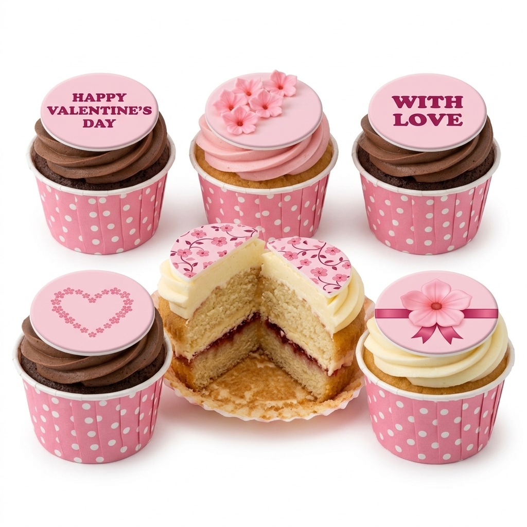 Valentine's Day Floral Cupcakes