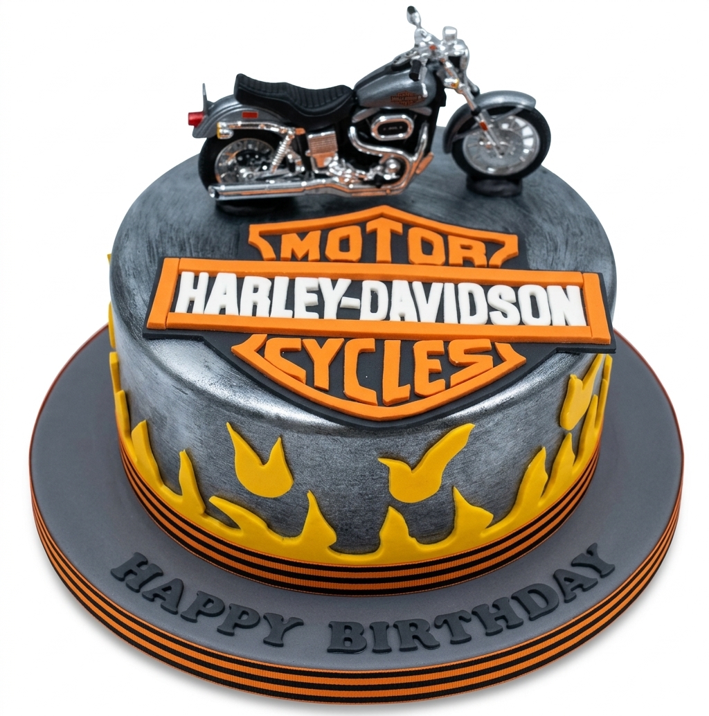 Harley Davidson Motorcycle Birthday Cake
