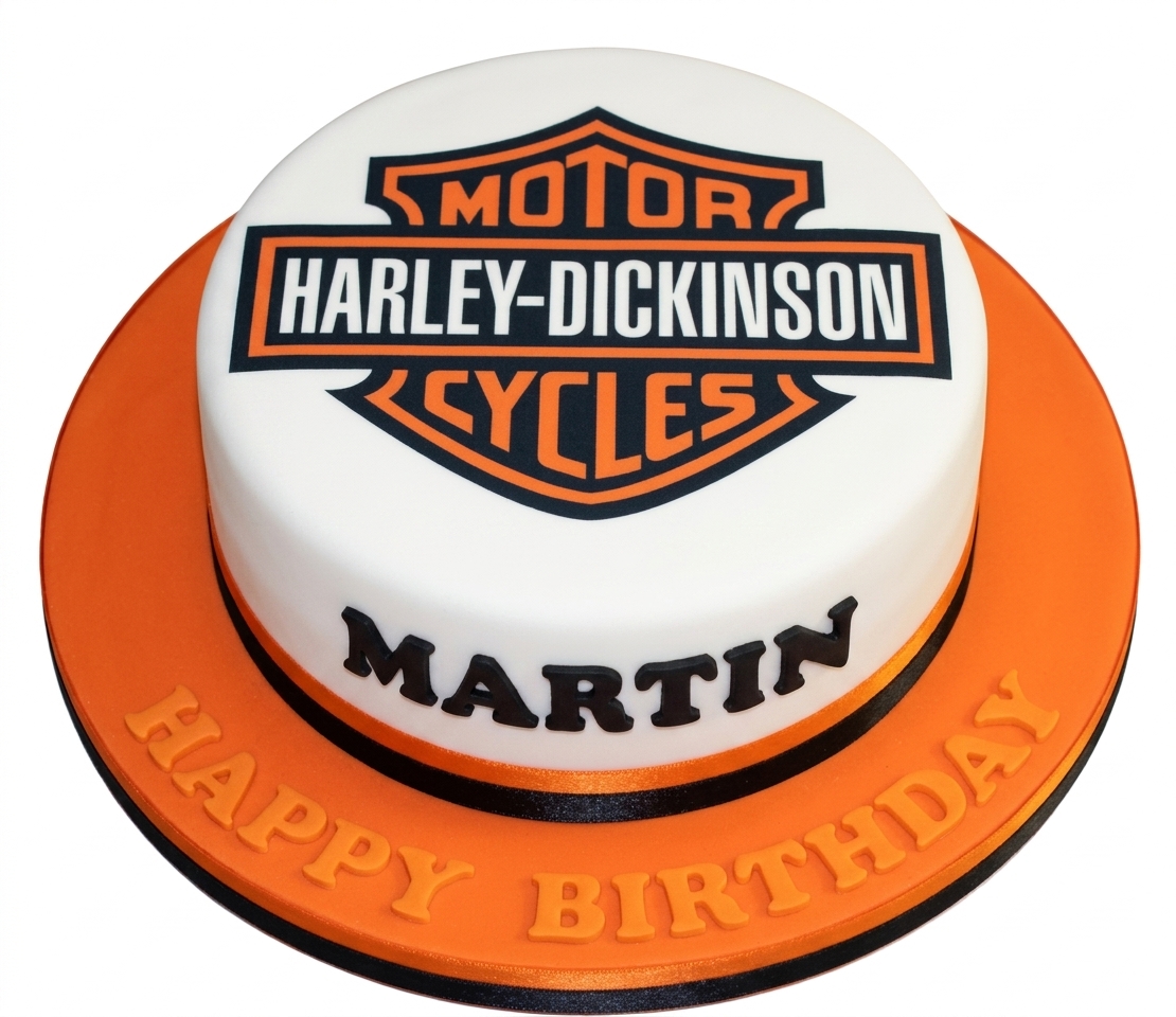 Harley-Davidson Style Motorcycle Birthday Cake