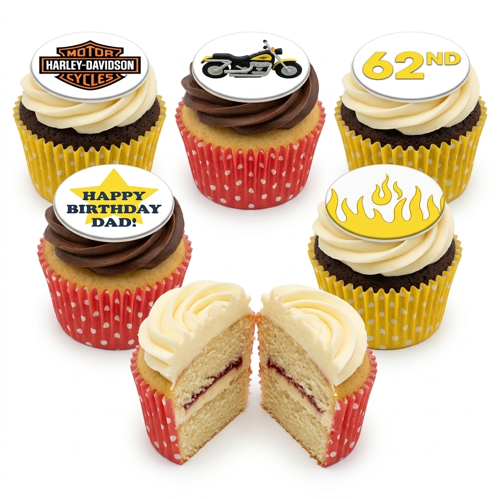 Harley Davidson Themed Birthday Cupcakes for Him