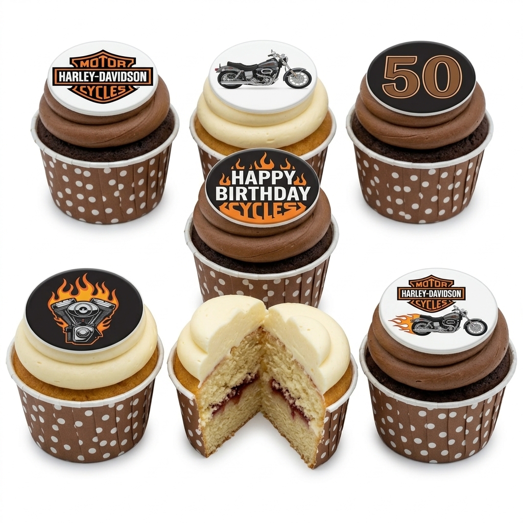 Harley Davidson Motorcycle Birthday Cupcakes