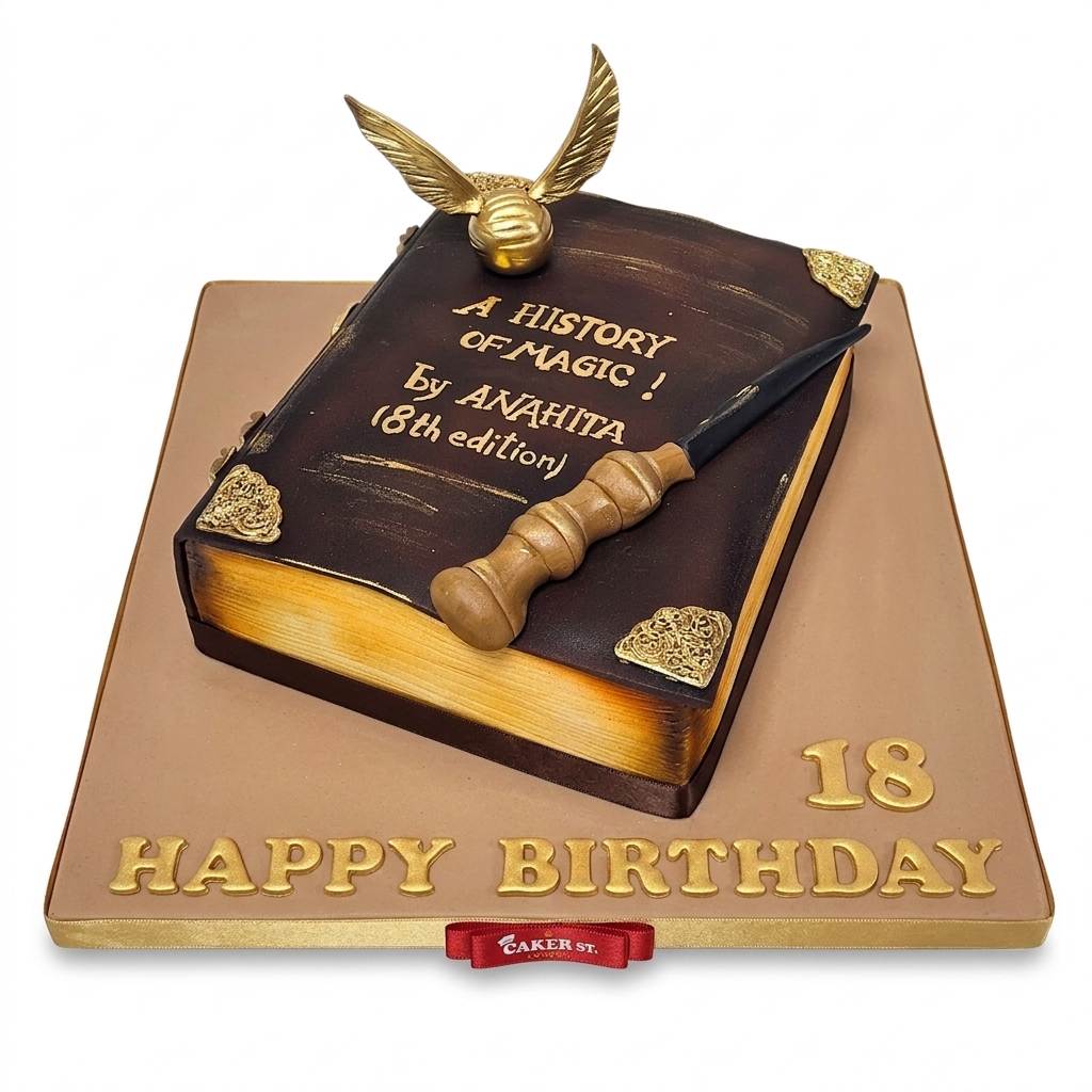 Harry Potter Style Magic Book Birthday Cake