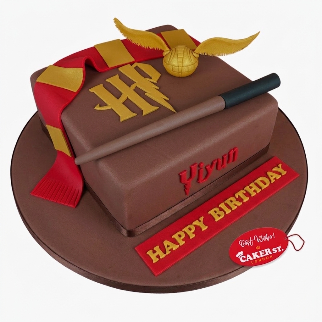 Harry Potter Birthday Cake with Golden Snitch