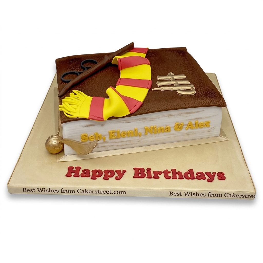 Harry Potter Theme Birthday Cake with Personalised Message