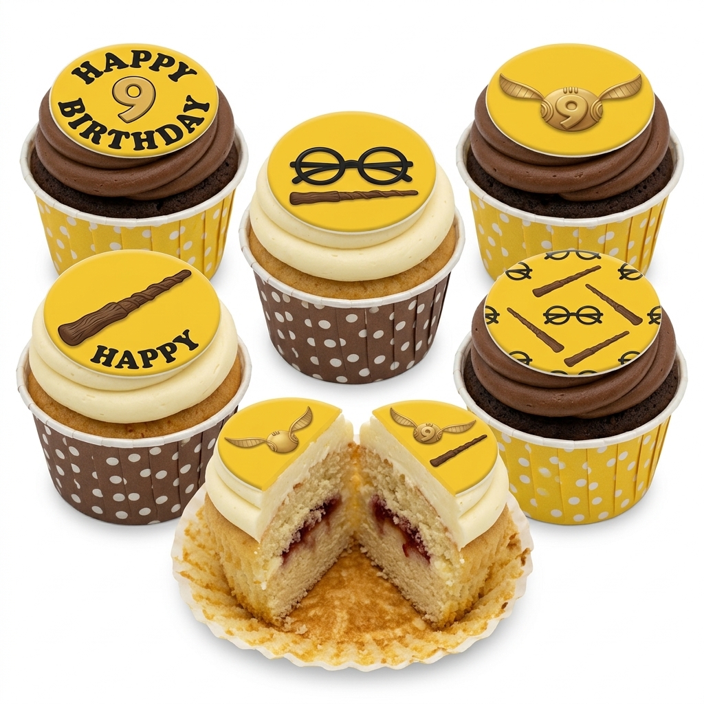 Harry Potter Theme Birthday Cupcakes with Custom Age