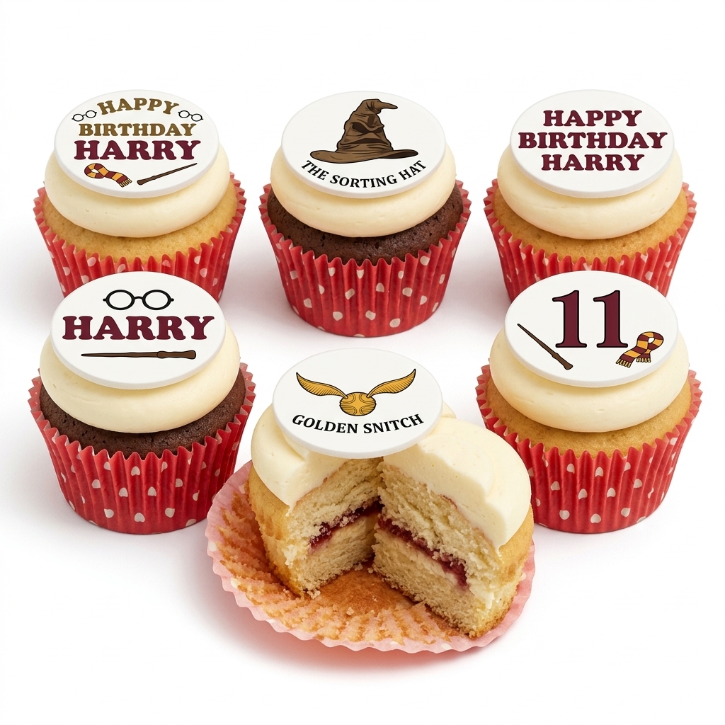 Harry Potter Theme Birthday Cupcakes with Custom Age