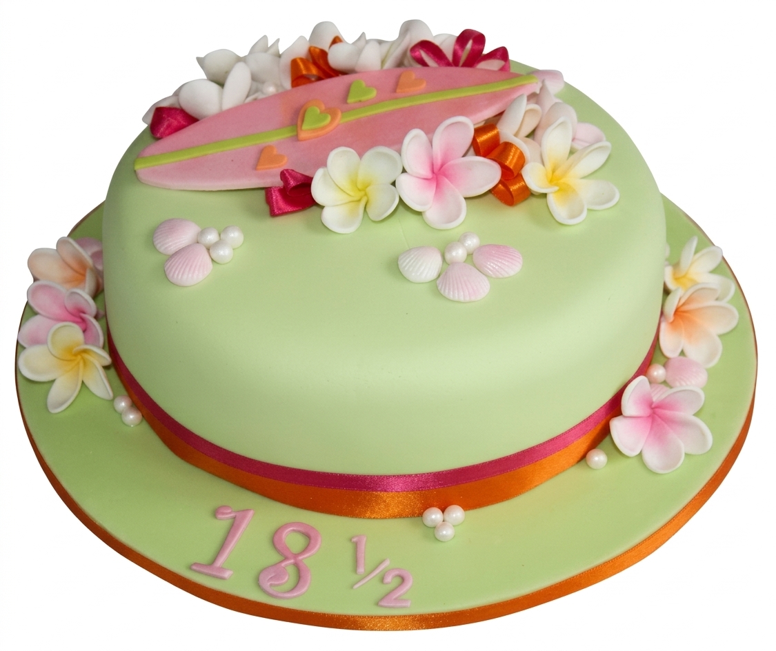 Tropical Surfboard Birthday Cake