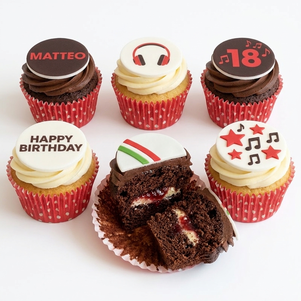 Music Theme Birthday Cupcakes with Custom Toppers