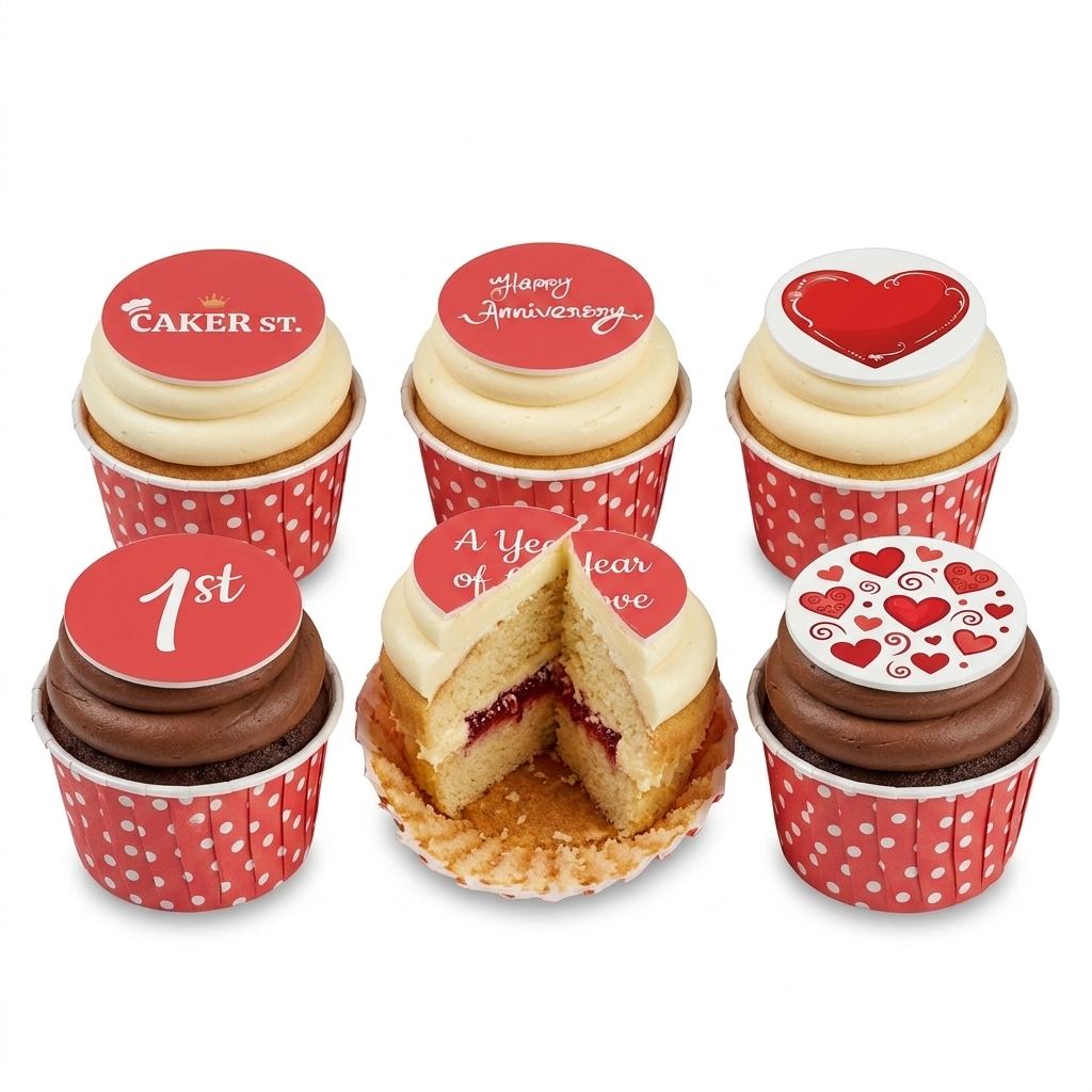 Anniversary Heart Cupcakes