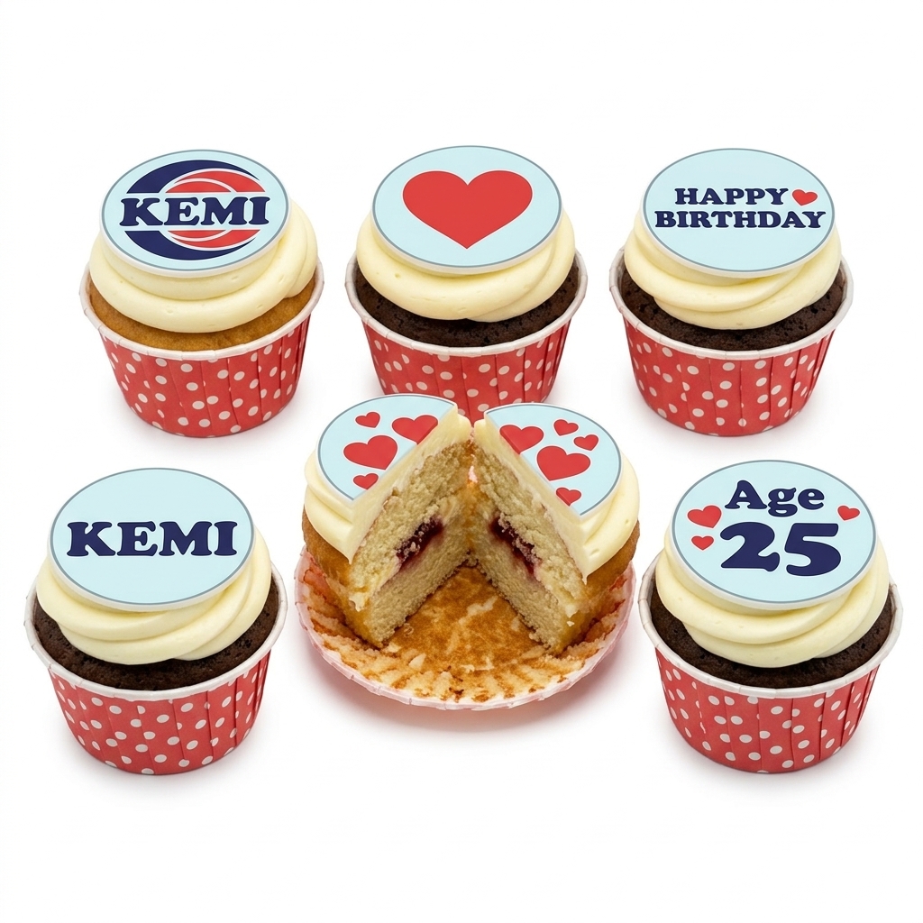 Personalised Hearts Birthday Cupcakes