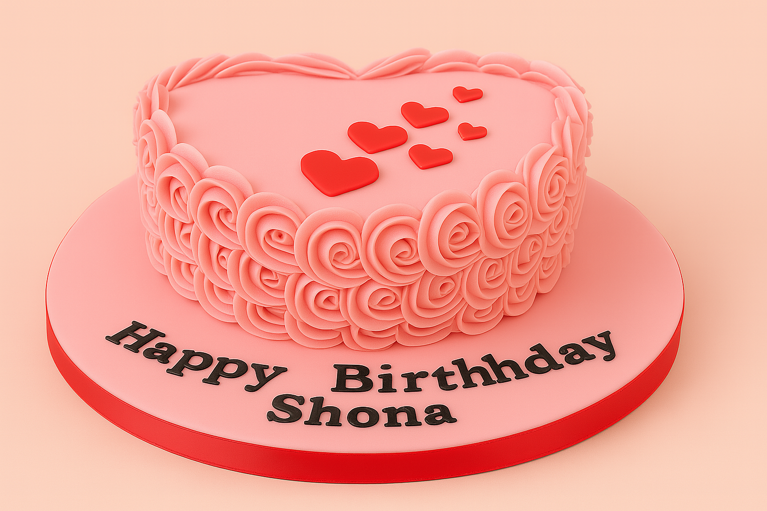 Heart Shaped Anniversary Cake