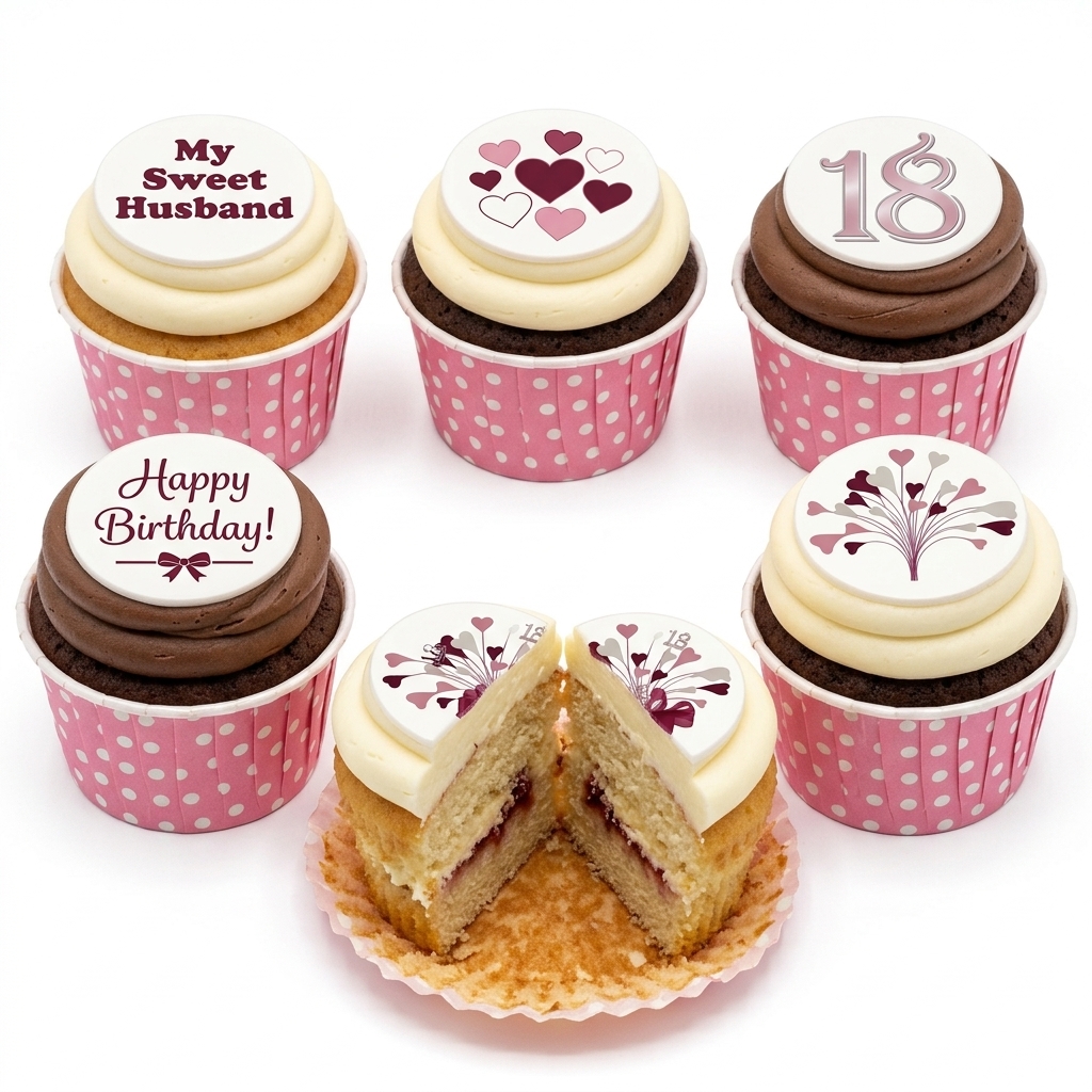 Romantic Heart Birthday Cupcakes
