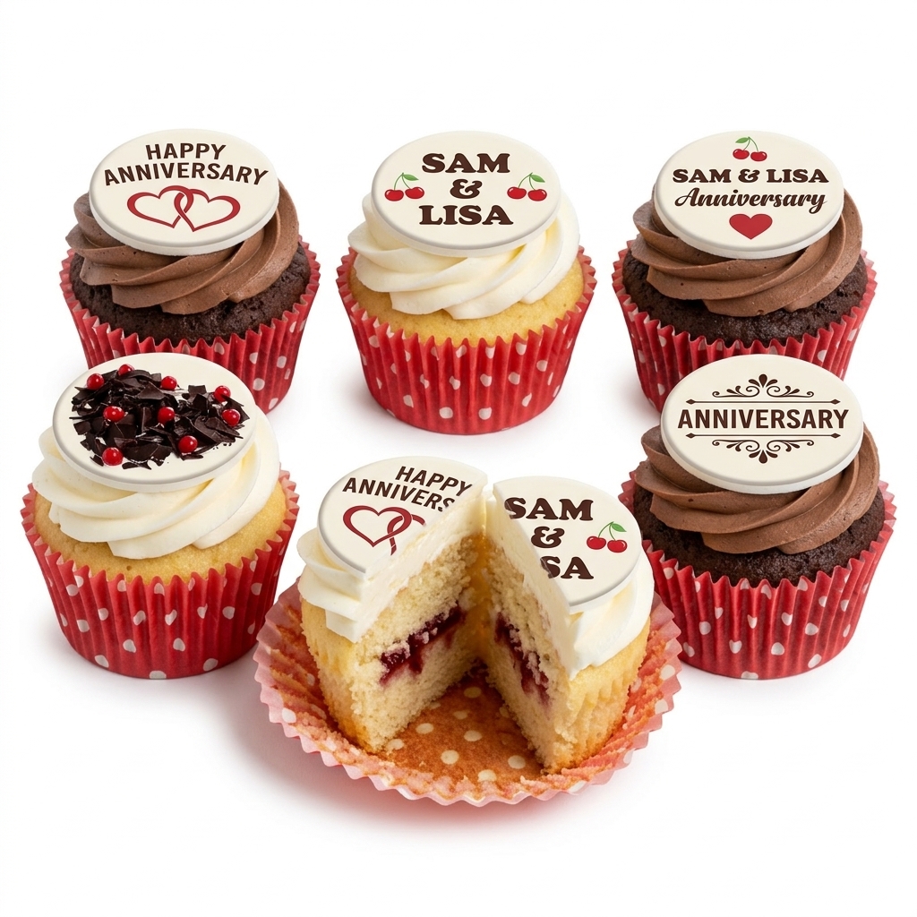 Personalised Anniversary Cupcakes