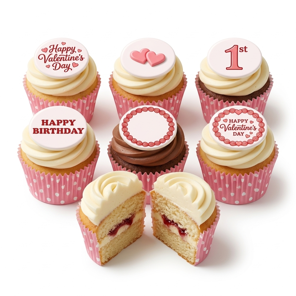 Ladies Birthday Cupcakes with Custom Toppers