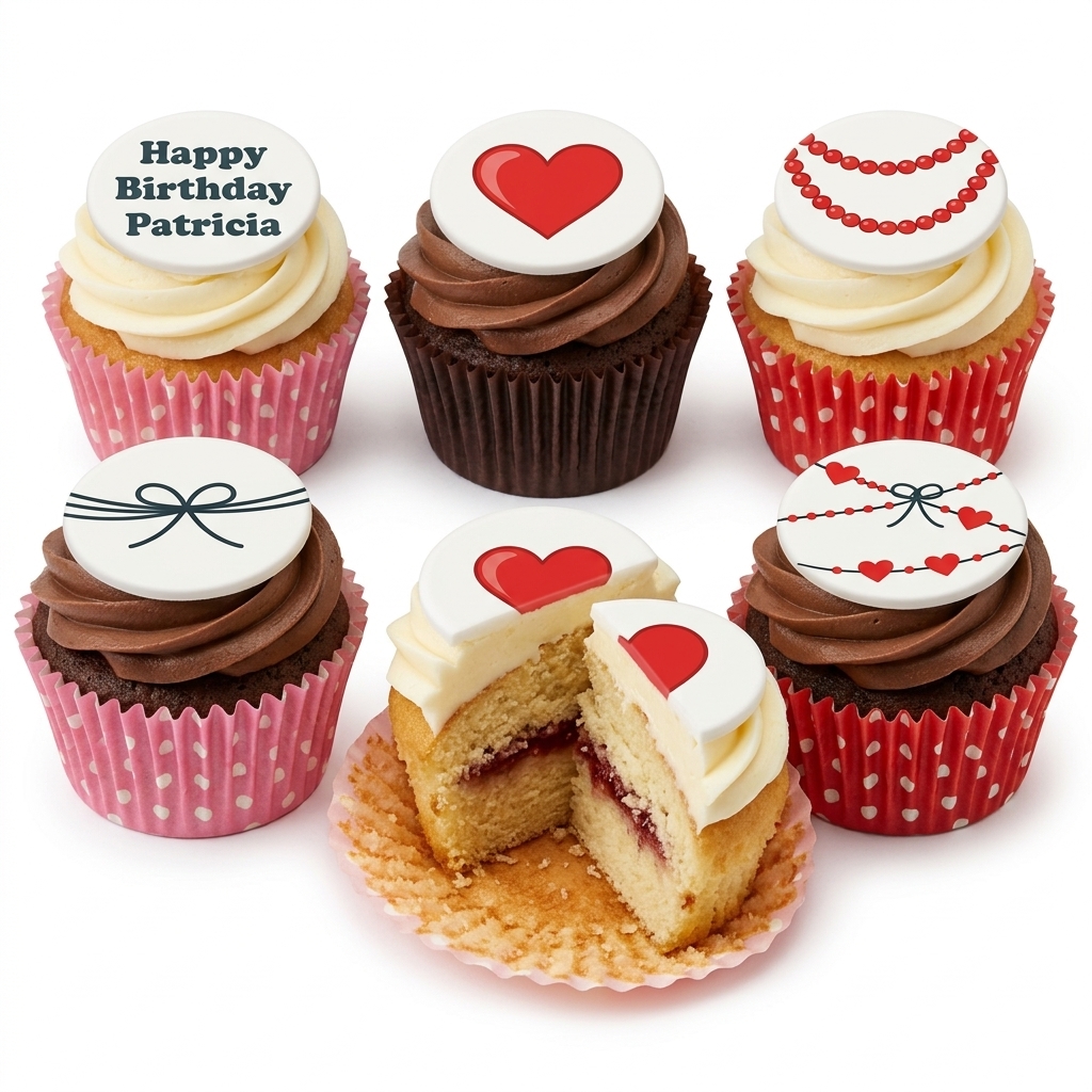 Love Heart Birthday Cupcakes for Her