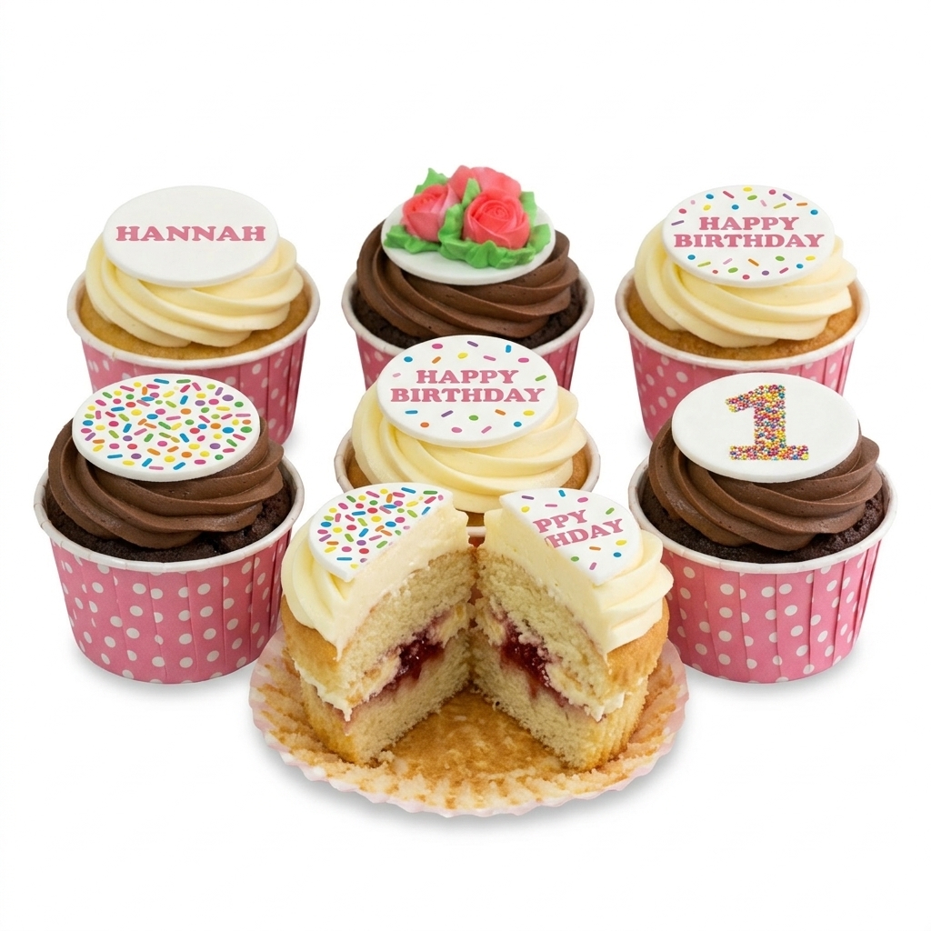 Elegant Floral Birthday Cupcakes for Her
