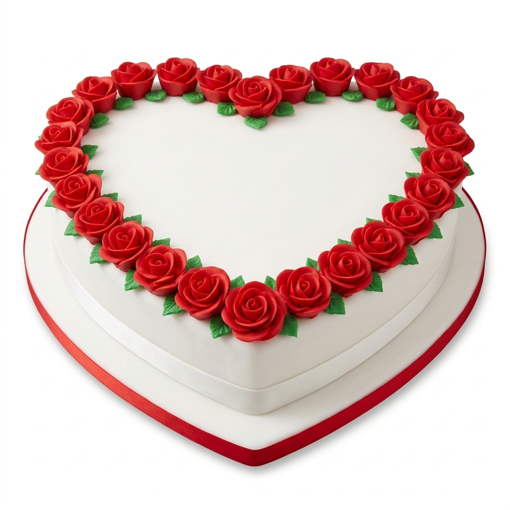 Romantic Rose Heart Cake