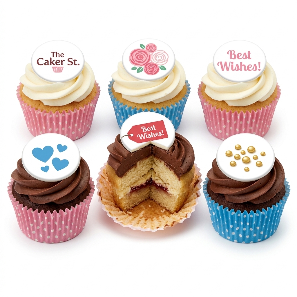 Assorted Celebration Cupcakes with Custom Toppers