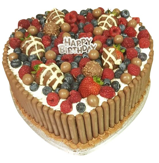 Heart Shaped Fresh Cream Fruit Cake