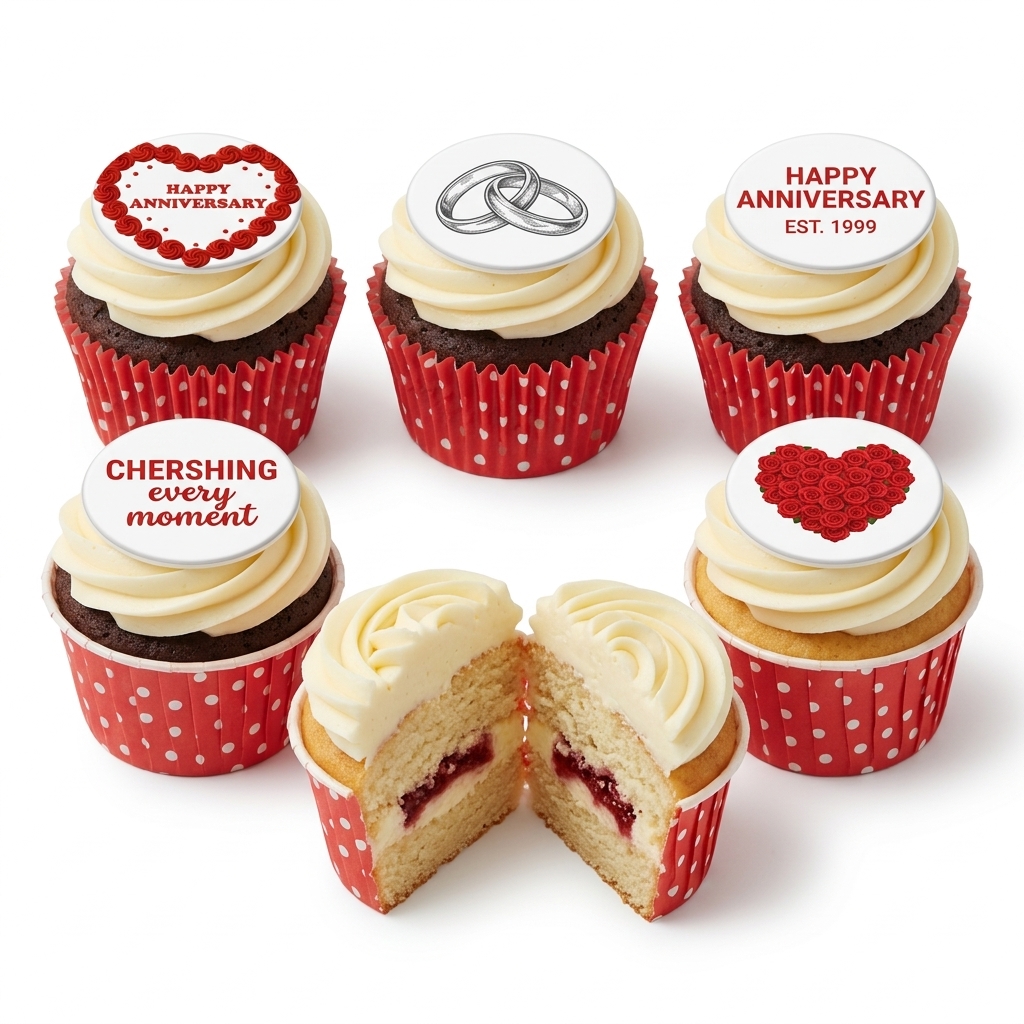 Romantic Anniversary Cupcakes