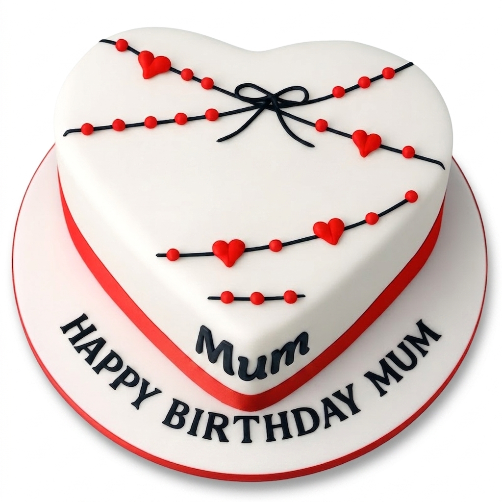 Elegant Heart Birthday Cake