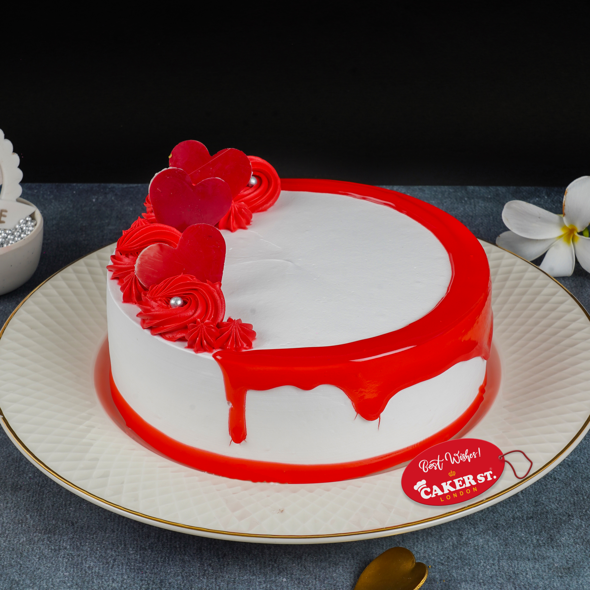 Heart Strawberry Bliss Cake