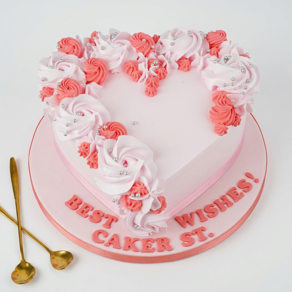 Heart Shaped Anniversary Cake