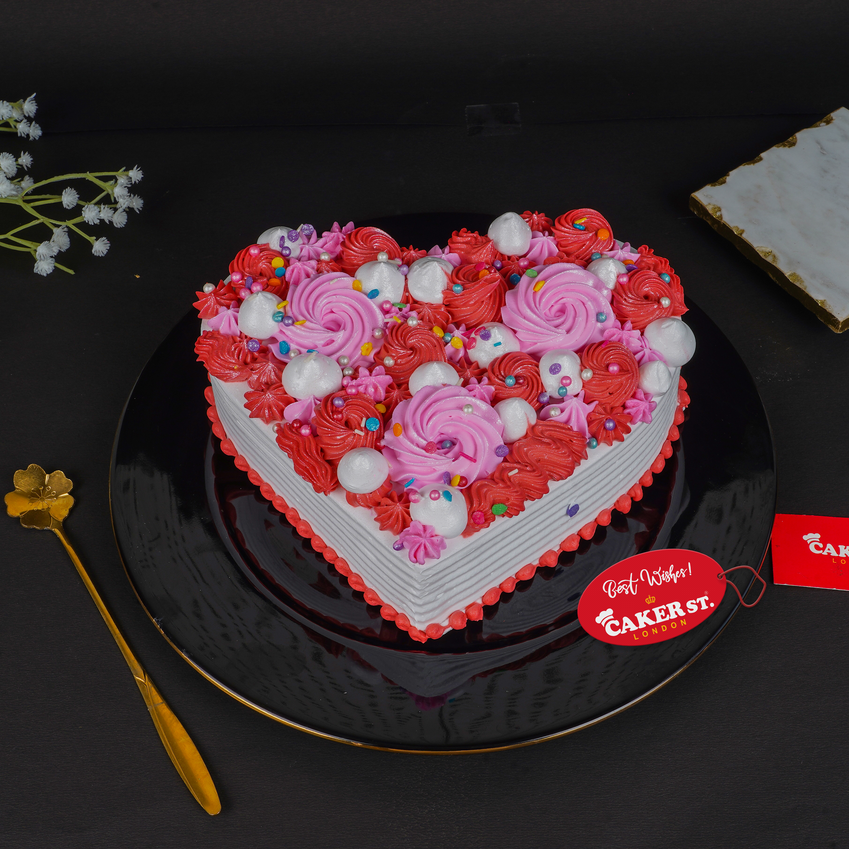 Floral Heart Cake 