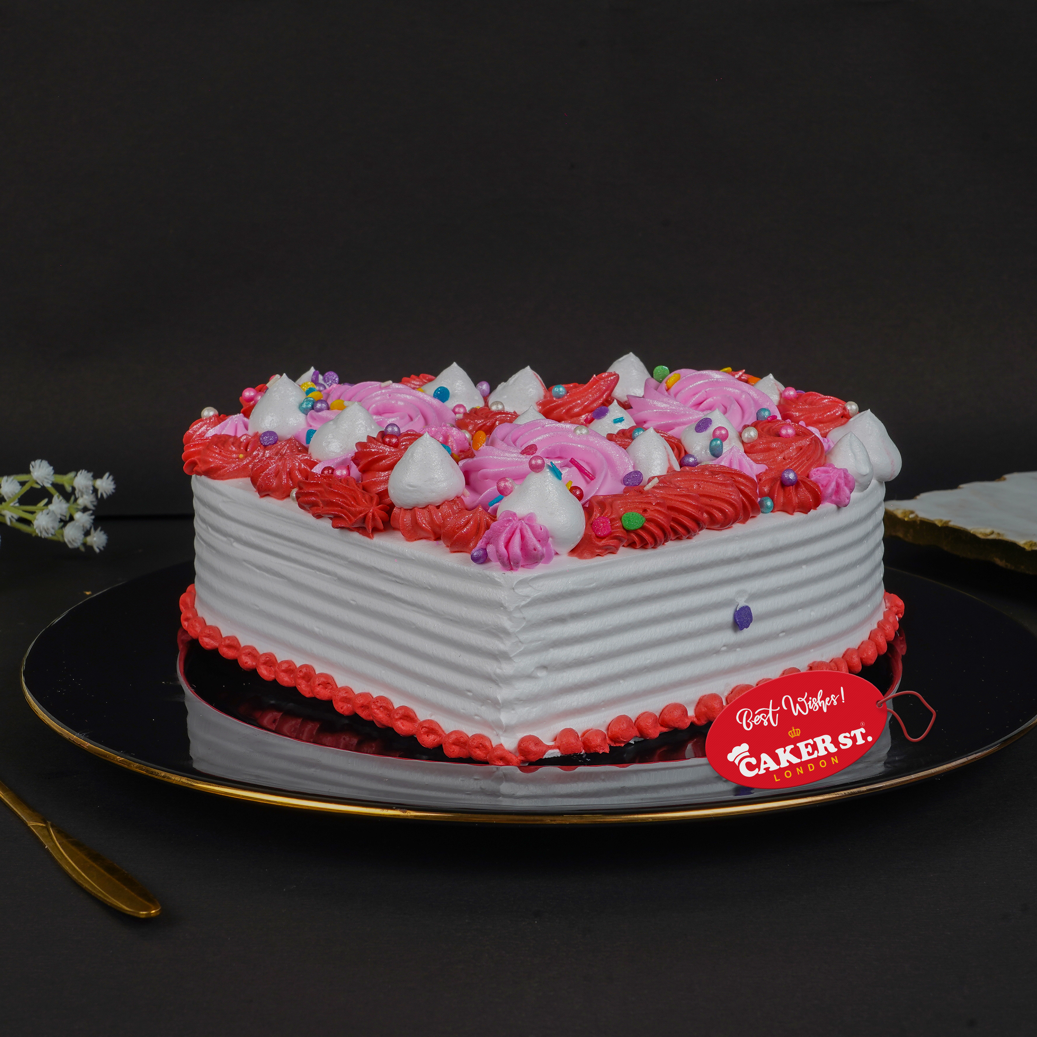 Floral Heart Cake 