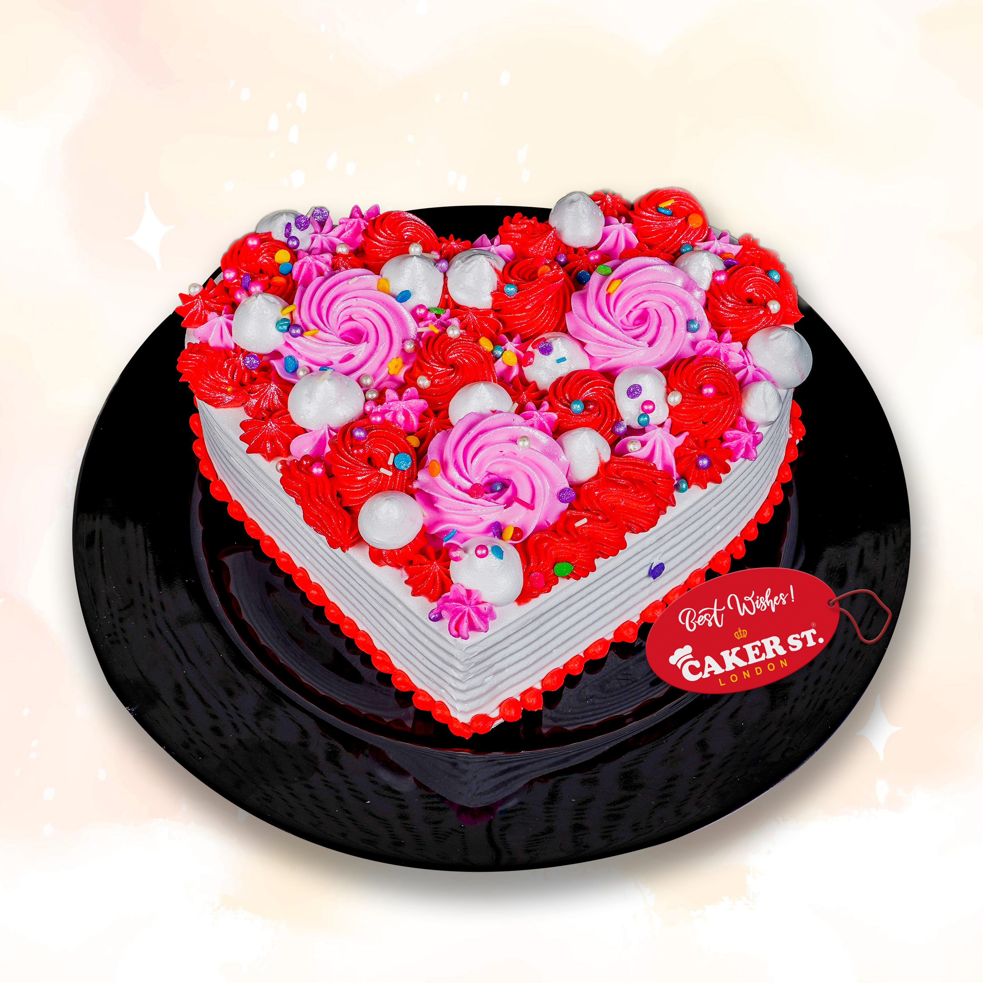 Floral Heart Cake 