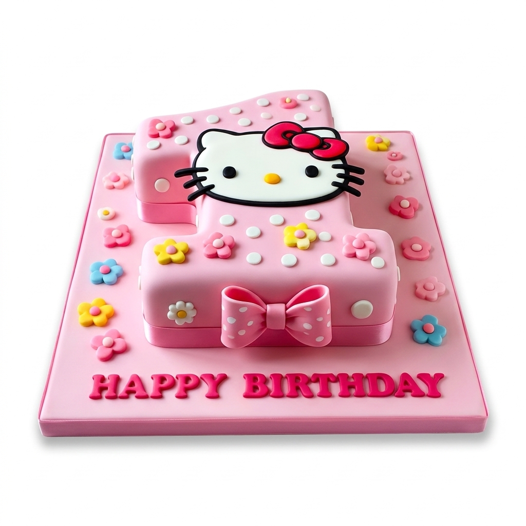 Hello Kitty 1st Birthday Cake for Girls