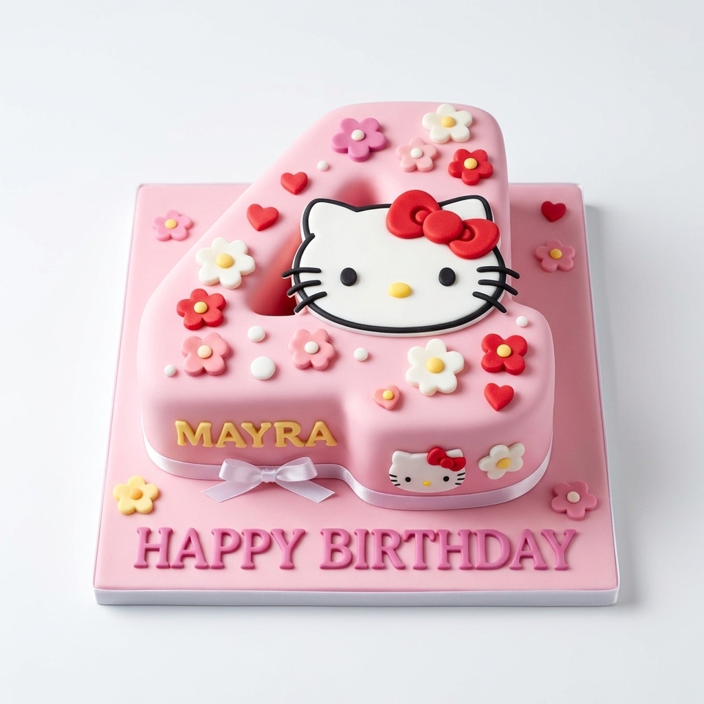Hello Kitty Number Birthday Cake