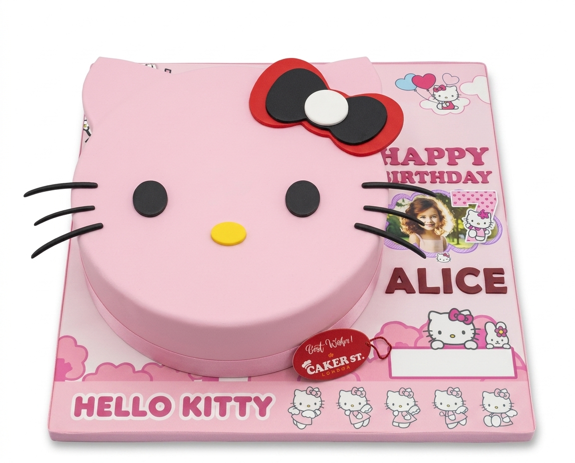Hello Kitty Birthday Cake for Girls with Photo