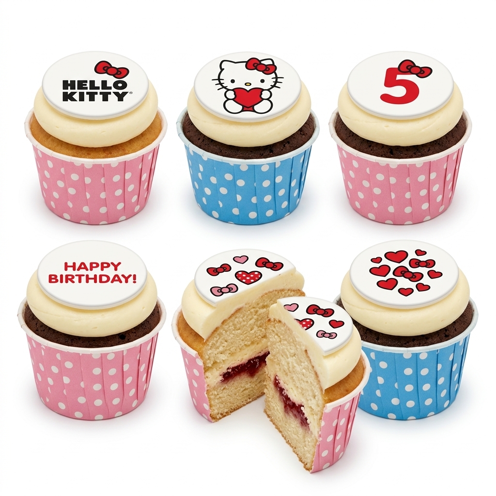 Hello Kitty Birthday Cupcakes