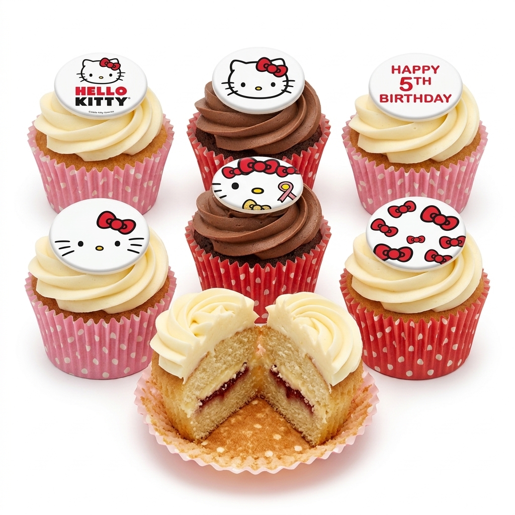 Hello Kitty Birthday Cupcakes