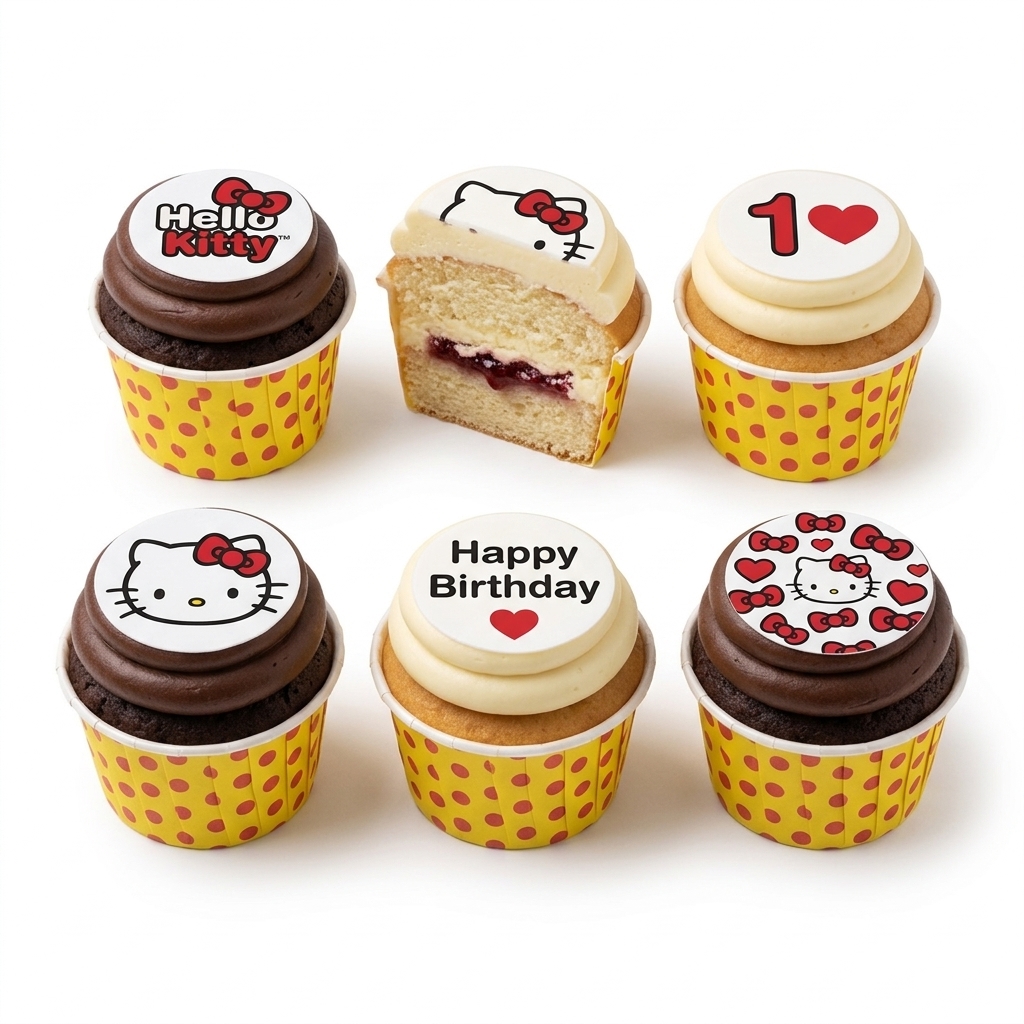 Hello Kitty Birthday Cupcakes