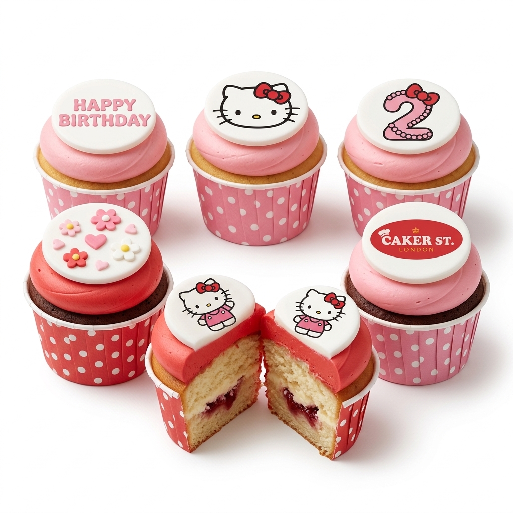 Hello Kitty Birthday Cupcakes