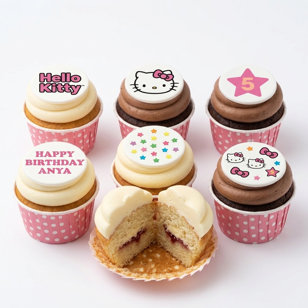 Hello Kitty Birthday Cupcakes