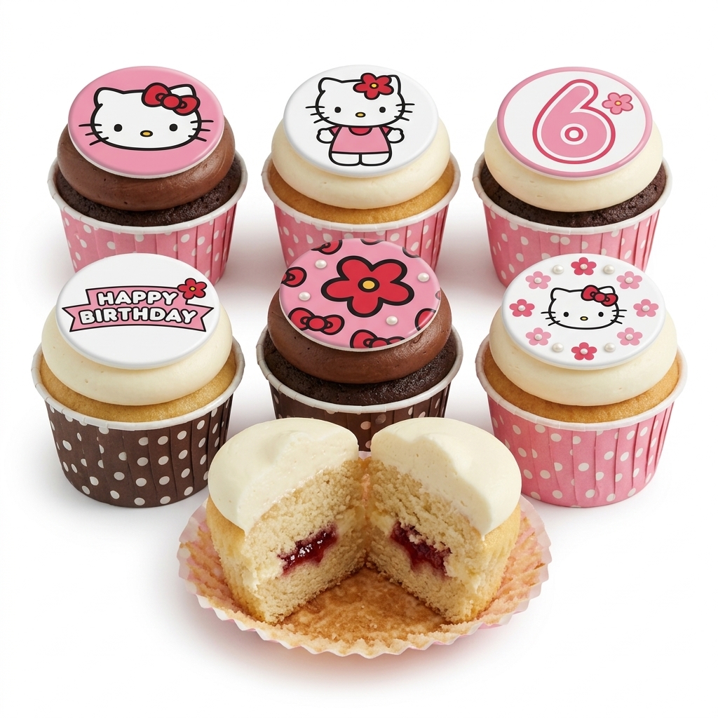 Hello Kitty Birthday Cupcakes