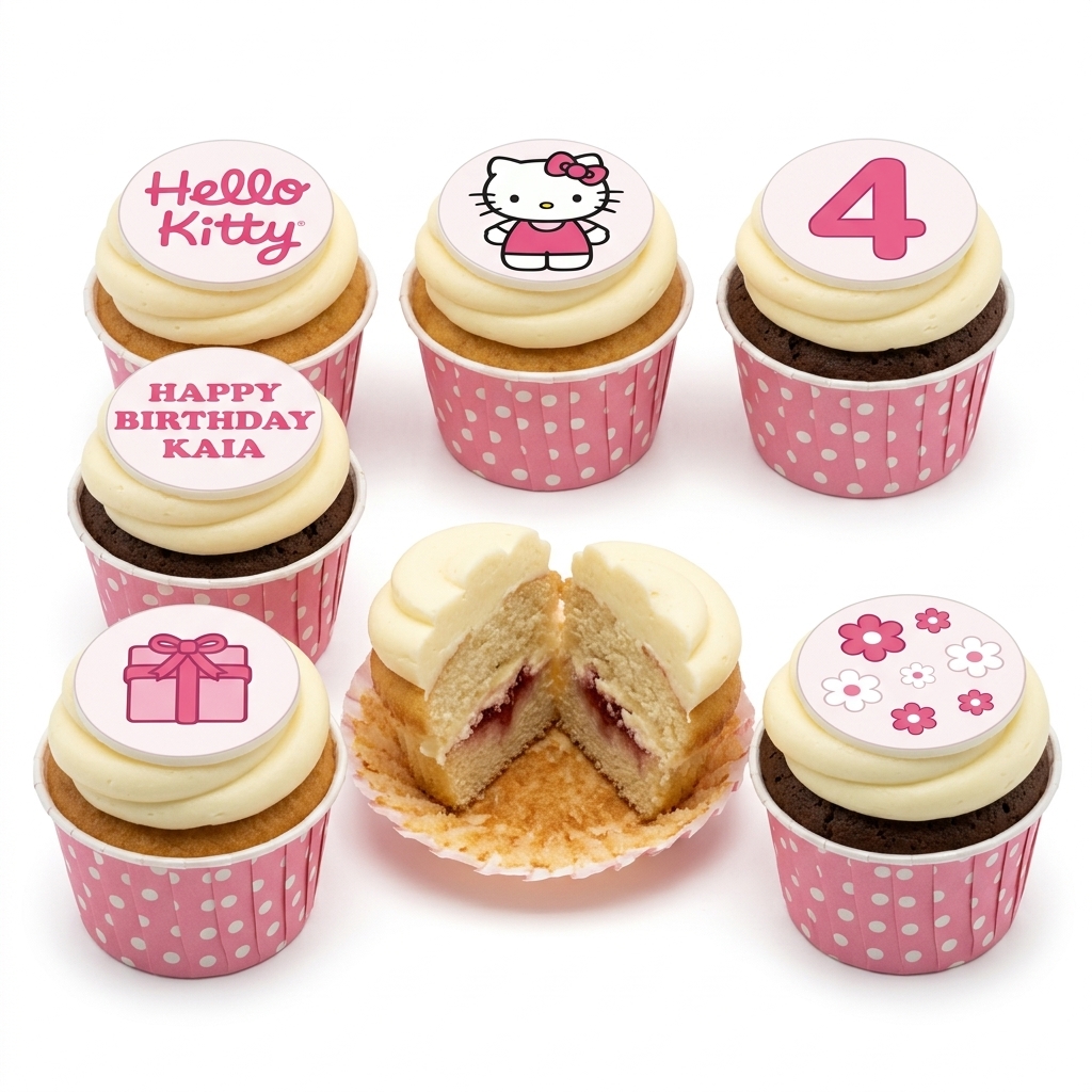 Hello Kitty Birthday Cupcakes for Girls