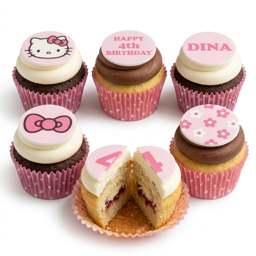 Hello Kitty Birthday Cupcakes