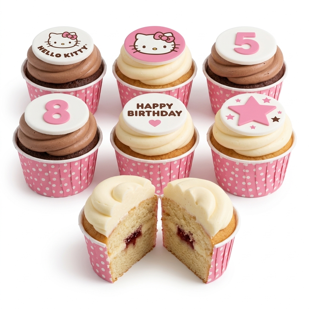 Hello Kitty Birthday Cupcakes for Girls
