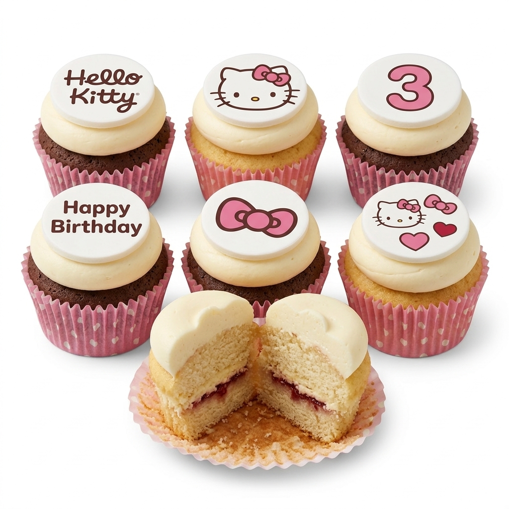 Hello Kitty Birthday Cupcakes