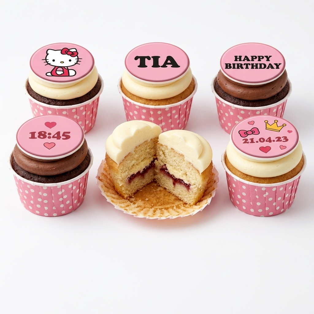 Hello Kitty Birthday Cupcakes